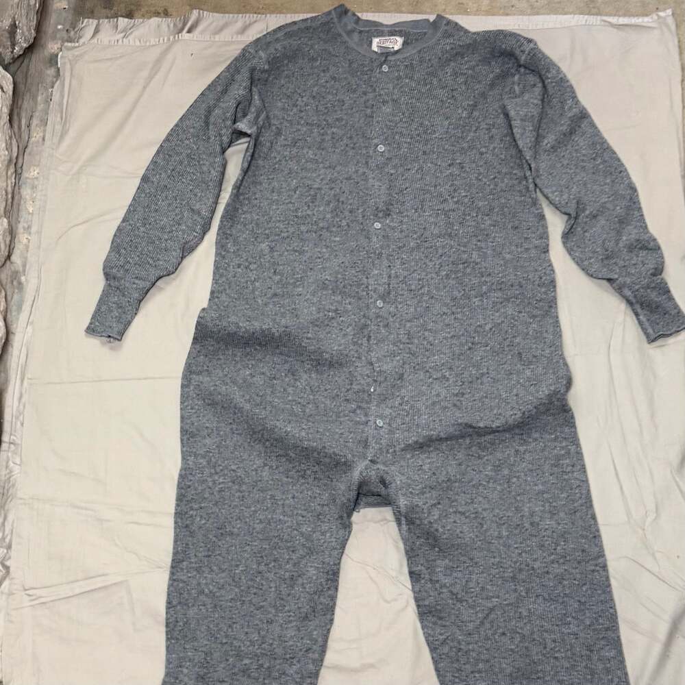 Vtg Stanfield's Wool Heavyweight One-Piece Union Suit thermal Long Johns 2XL